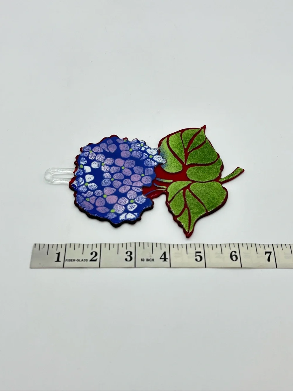 Hand Blown Glass Hydrangea Flower Suncatcher Purple Whimsical Boho Cottagecore